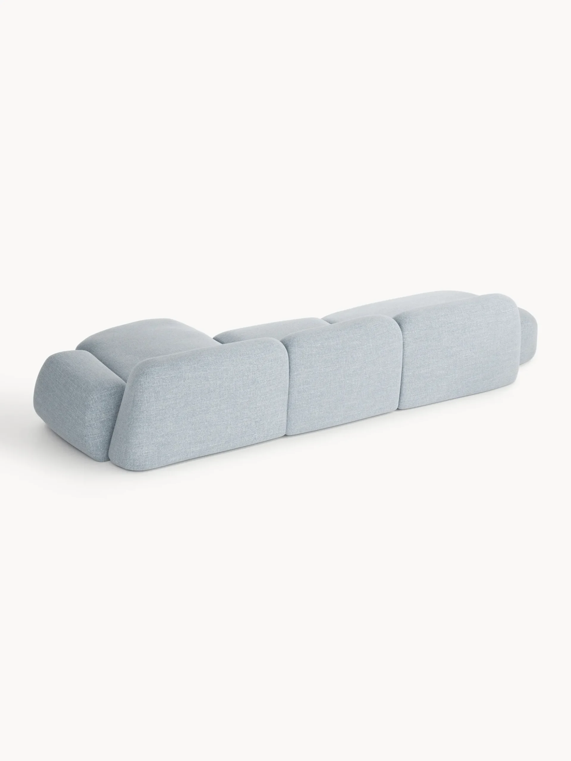 Divano angolare componibile 4 posti in bouclé con chaise longue Wolke