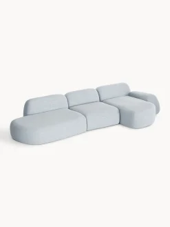 Divano angolare componibile 4 posti in bouclé con chaise longue Wolke