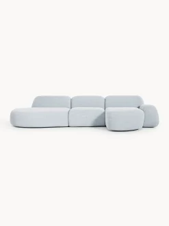 Divano angolare componibile 4 posti in bouclé con chaise longue Wolke