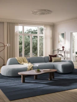 Divano angolare componibile 4 posti in bouclé con chaise longue Wolke