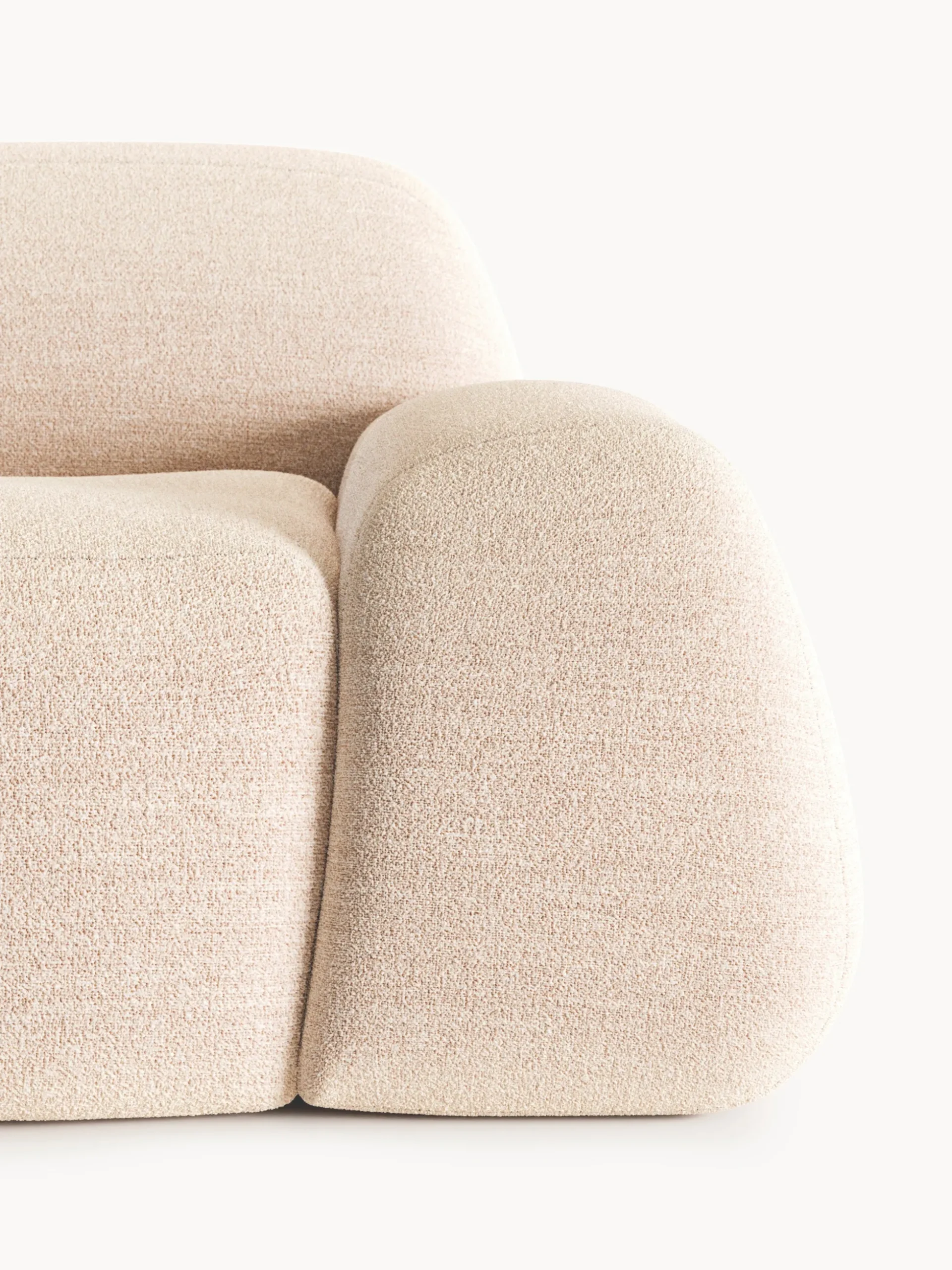 Divano angolare componibile 4 posti in bouclé con chaise longue Wolke
