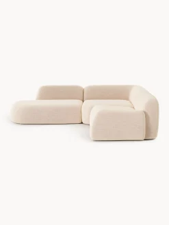 Divano angolare componibile 4 posti in bouclé con chaise longue Wolke