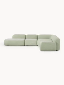 Divano angolare componibile XL in bouclé con chaise longue Wolke