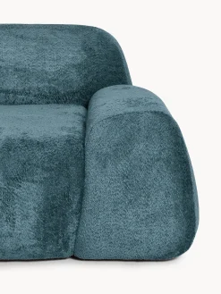 Divano angolare componibile 4 posti con chaise longue in teddy bouclé Wolke