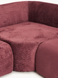 Divano angolare componibile 4 posti con chaise longue in teddy bouclé Wolke