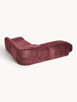 Divano angolare componibile 4 posti con chaise longue in teddy bouclé Wolke