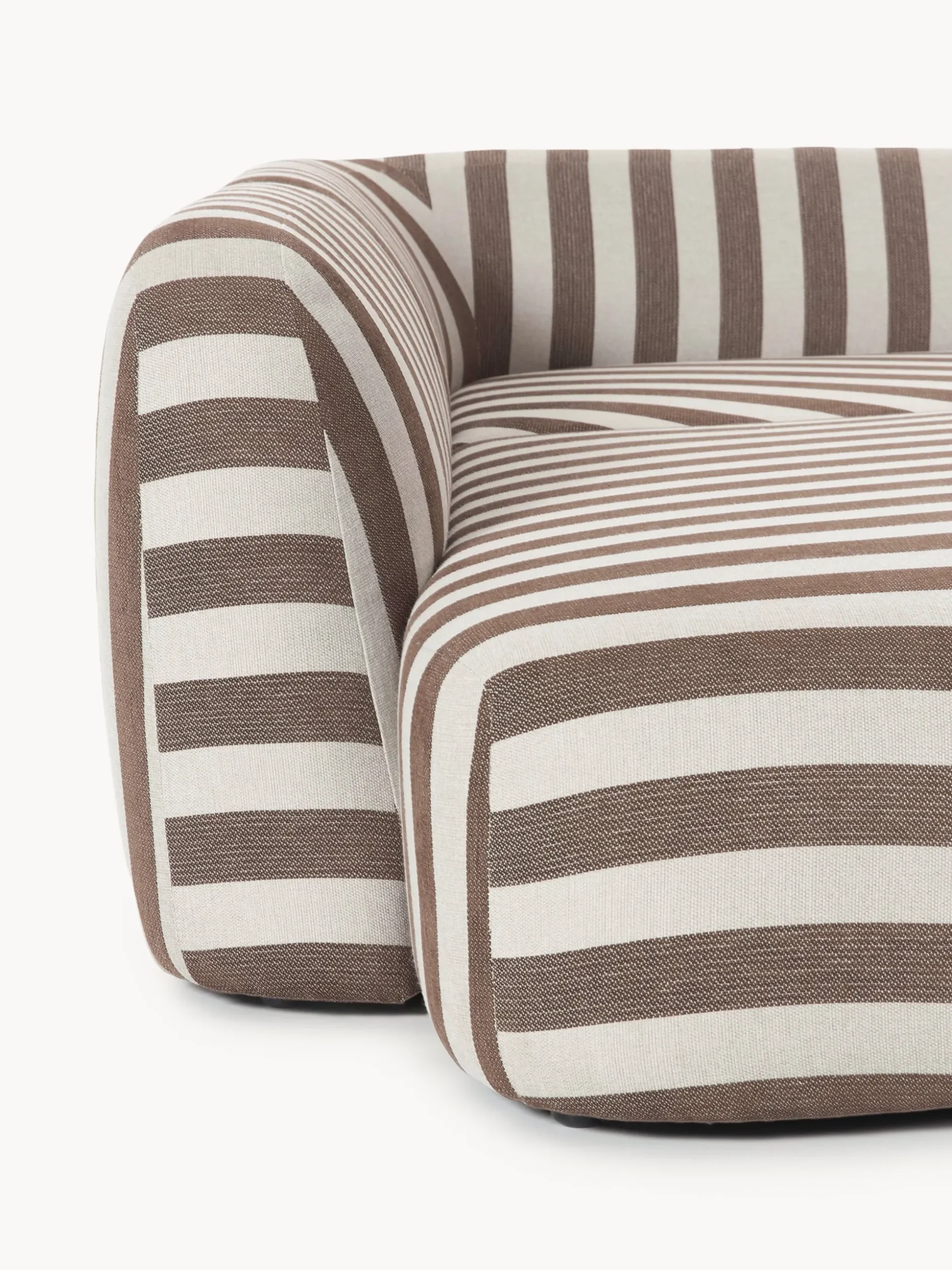 Divano angolare componibile XL a righe con chaise longue Wolke