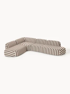 Divano angolare componibile XL a righe con chaise longue Wolke