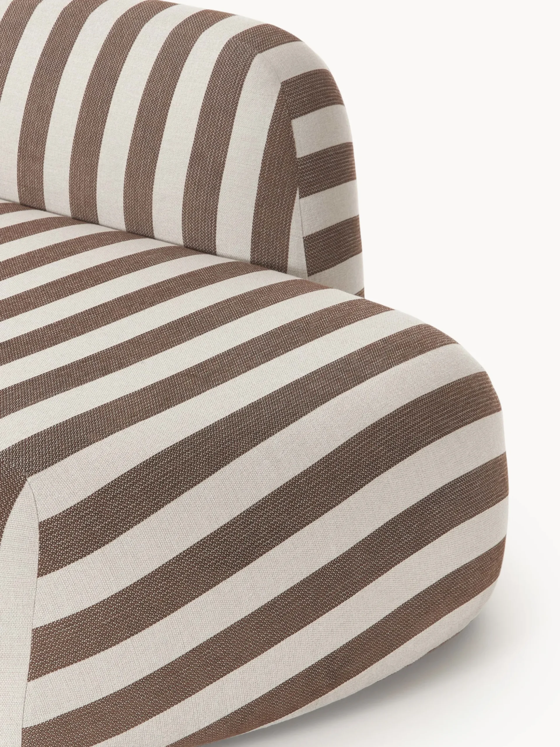 Divano angolare componibile XL a righe con chaise longue Wolke