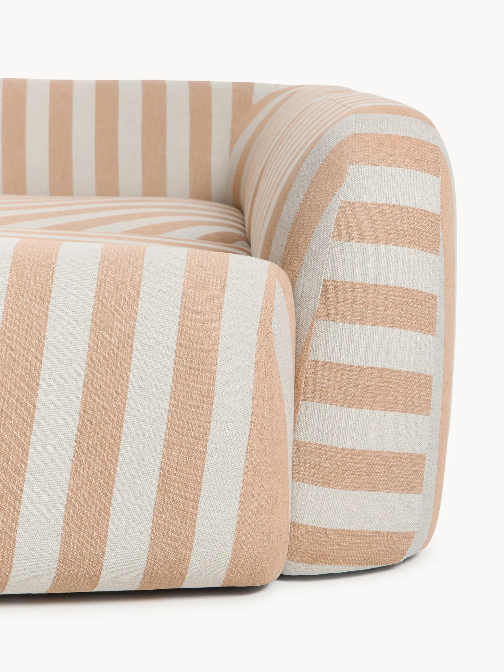 Divano angolare componibile 4 posti a righe con chaise longue Wolke