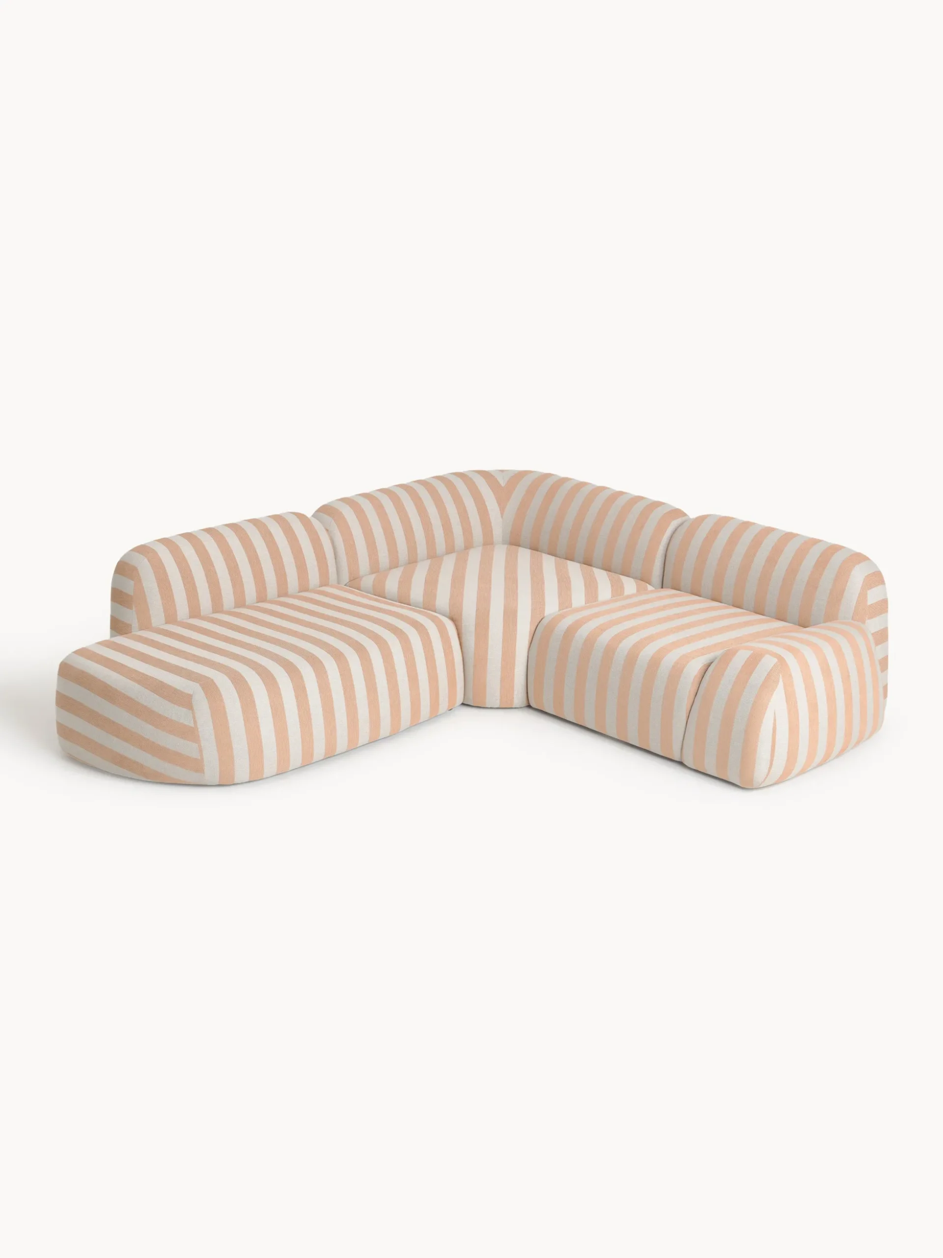 Divano angolare componibile 4 posti a righe con chaise longue Wolke