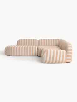 Divano angolare componibile 4 posti a righe con chaise longue Wolke