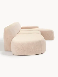 Divano angolare componibile 4 posti in bouclé con chaise longue Wolke