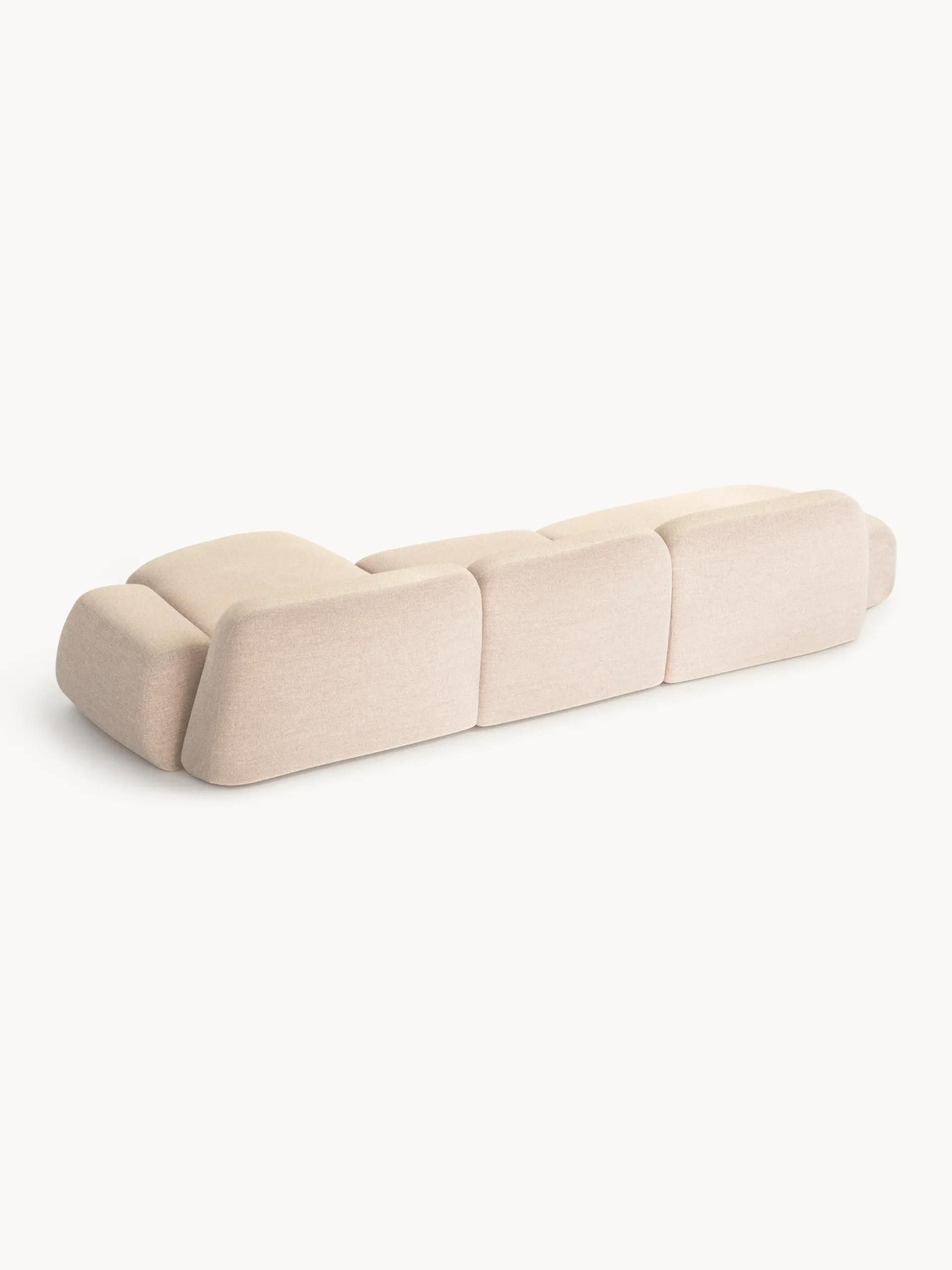 Divano angolare componibile 4 posti in bouclé con chaise longue Wolke