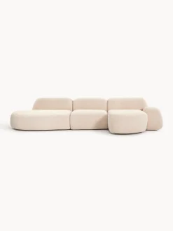 Divano angolare componibile 4 posti in bouclé con chaise longue Wolke