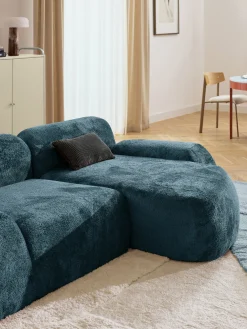 Divano angolare componibile 3 posti in teddy bouclé Wolke