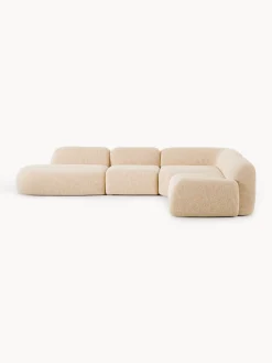 Divano angolare componibile XL in bouclé con chaise longue Wolke