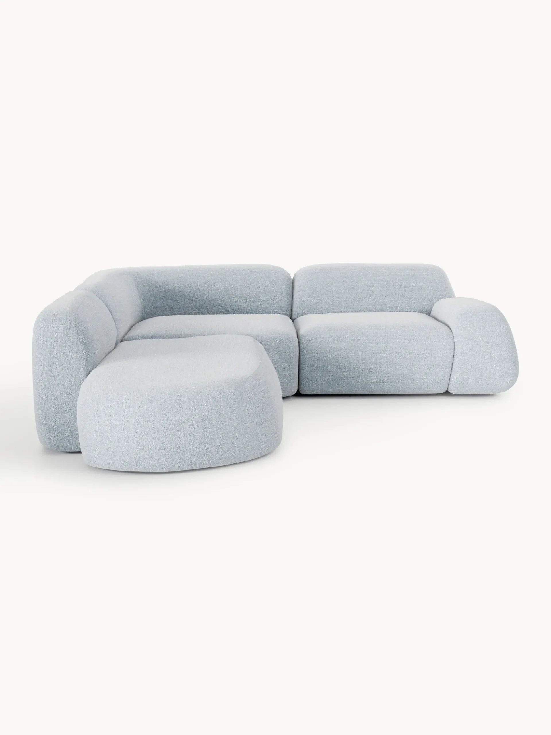 Divano angolare componibile 4 posti in bouclé con chaise longue Wolke