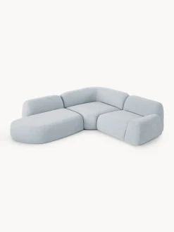 Divano angolare componibile 4 posti in bouclé con chaise longue Wolke