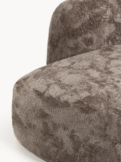 Divano angolare componibile 4 posti in teddy bouclé con chaise longue Wolke