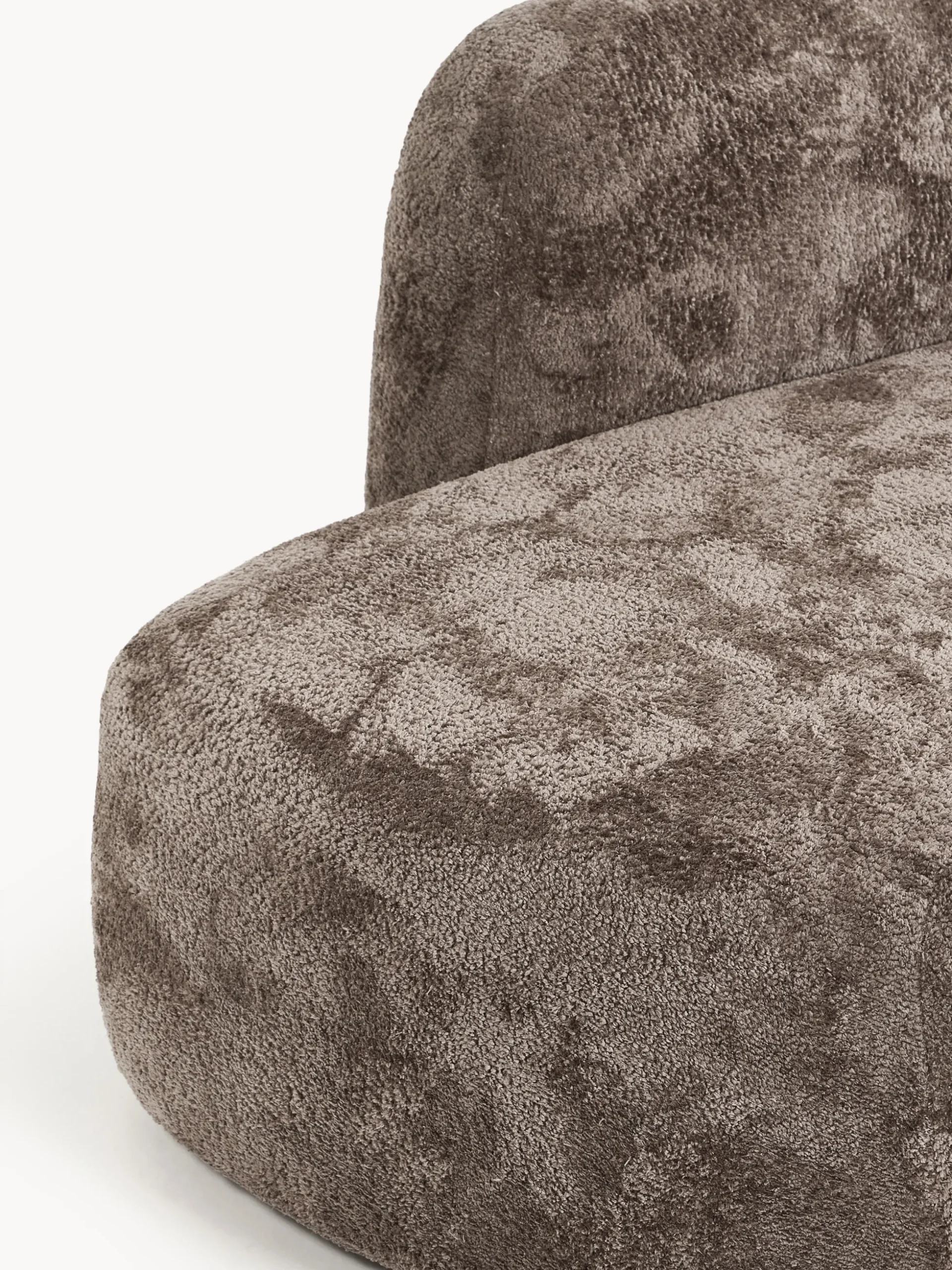 Divano angolare componibile 4 posti in teddy bouclé con chaise longue Wolke