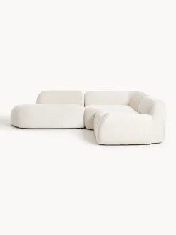 Divano angolare componibile 4 posti con chaise longue in teddy bouclé Wolke