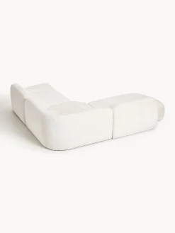 Divano angolare componibile 4 posti con chaise longue in teddy bouclé Wolke
