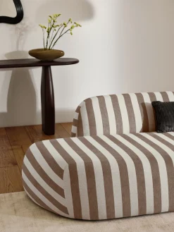 Divano angolare componibile 4 posti a righe con chaise longue Wolke