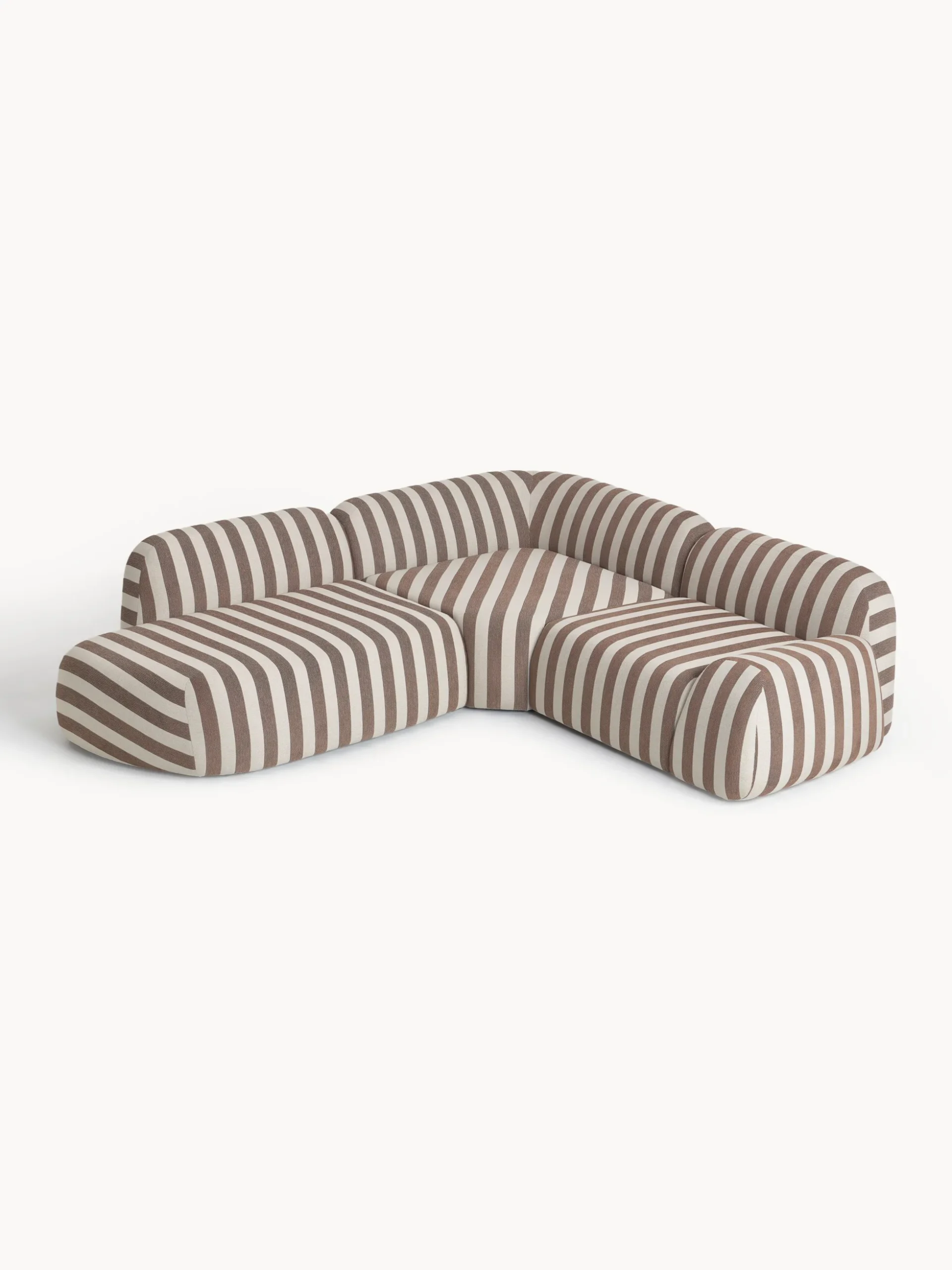 Divano angolare componibile 4 posti a righe con chaise longue Wolke