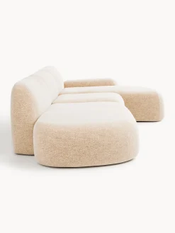 Divano angolare componibile 4 posti in bouclé con chaise longue Wolke