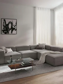 Divano angolare XL componibile 4 posti in bouclé Lennon