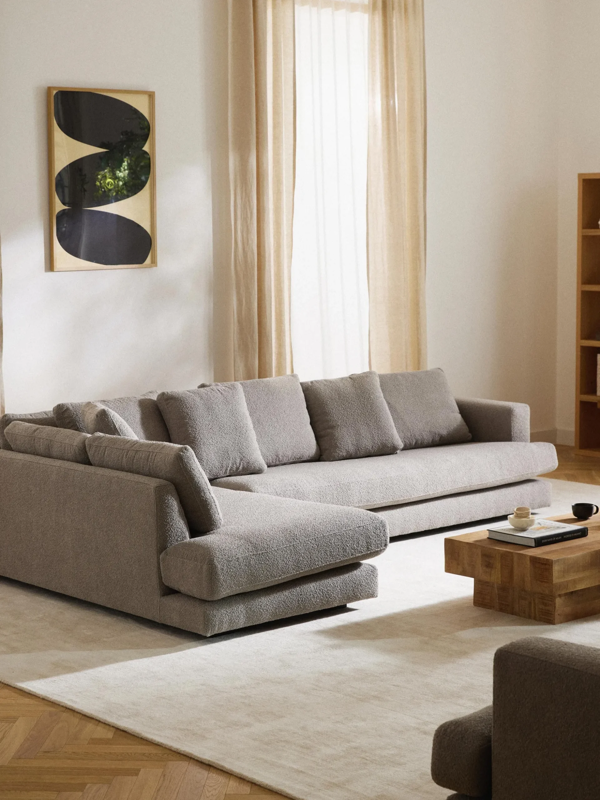 Divano angolare XL in bouclé Tribeca
