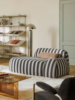 Divano a righe Wolke (2 posti) con terminale chaise longue