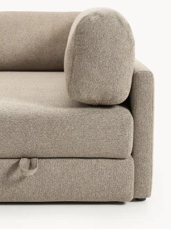 Divano letto angolare in bouclé con contenitore Ladina