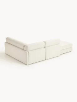 Divano letto angolare in bouclé con contenitore Ladina