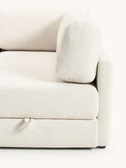 Divano letto angolare in bouclé con contenitore Ladina