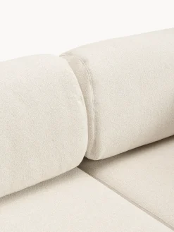 Divano letto angolare in bouclé con contenitore Ladina