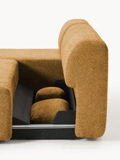 Divano letto angolare in teddy-bouclé con contenitore Pao