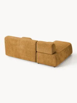 Divano letto angolare in teddy-bouclé con contenitore Pao