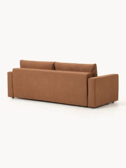 Divano letto 3 posti in bouclé con vano contenitore Tasha