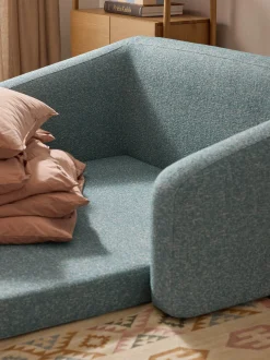 Divano letto 2 posti in bouclé Eliot