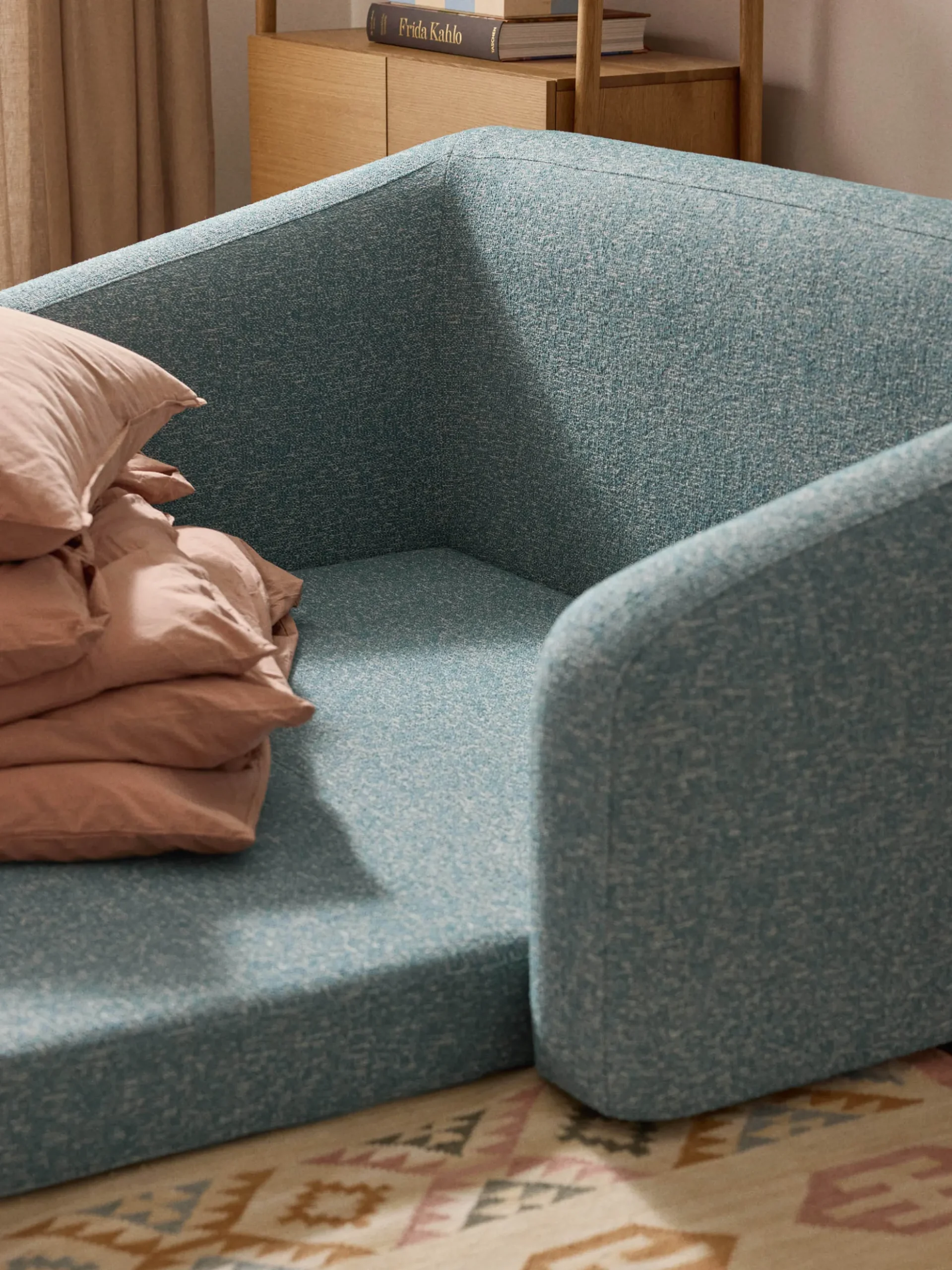 Divano letto 2 posti in bouclé Eliot