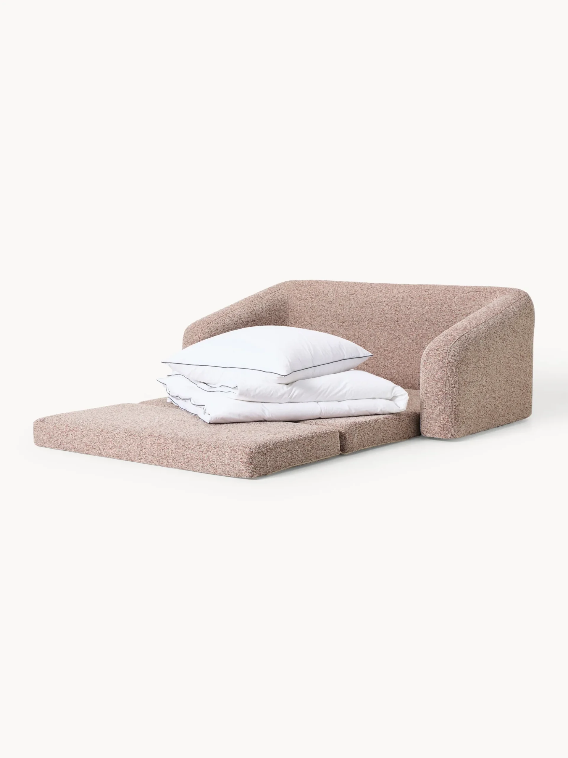 Divano letto 2 posti in bouclé Eliot