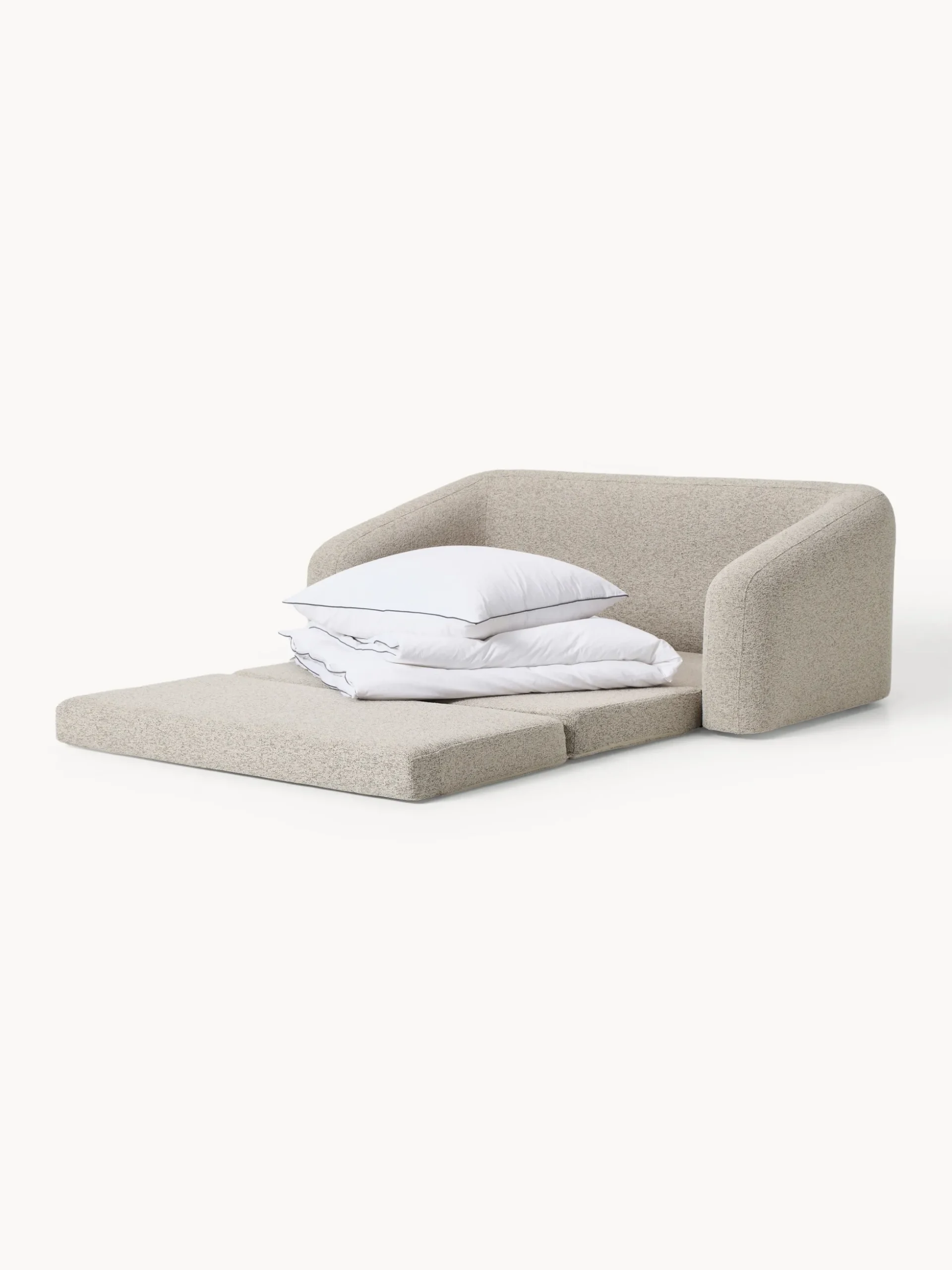 Divano letto 2 posti in bouclé Eliot
