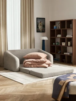 Divano letto 2 posti in bouclé Eliot