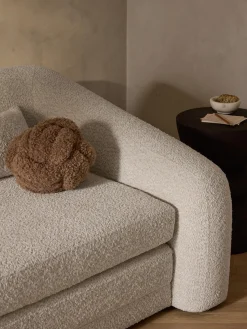 Divano letto 2 posti in teddy-bouclé Eliot
