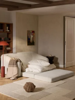 Divano letto 2 posti in teddy-bouclé Eliot