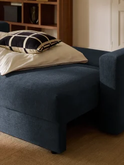 Divano letto 3 posti in velluto con contenitore Tasha