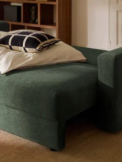 Divano letto 3 posti in velluto con contenitore Tasha