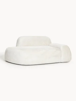 Divano 2 posti con chaise longue in teddy bouclé Wolke